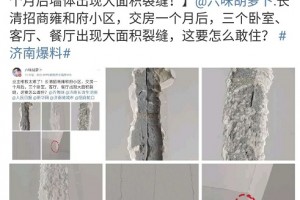 长清招商雍和府的业主怒了交房后呈现大面积裂缝